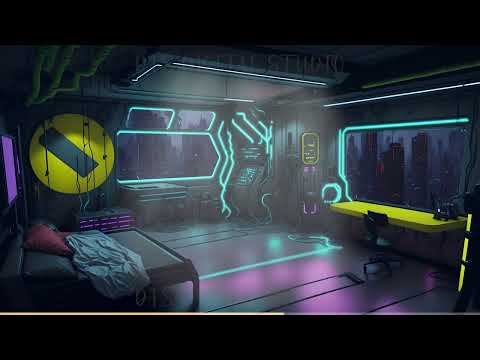 Vtuber Background Animated, Animated Background, stream room background, vtuber room background, animated background twitch, seamless looped, Cyberpunk Bedroom Night - dfsstudio - BOOTH