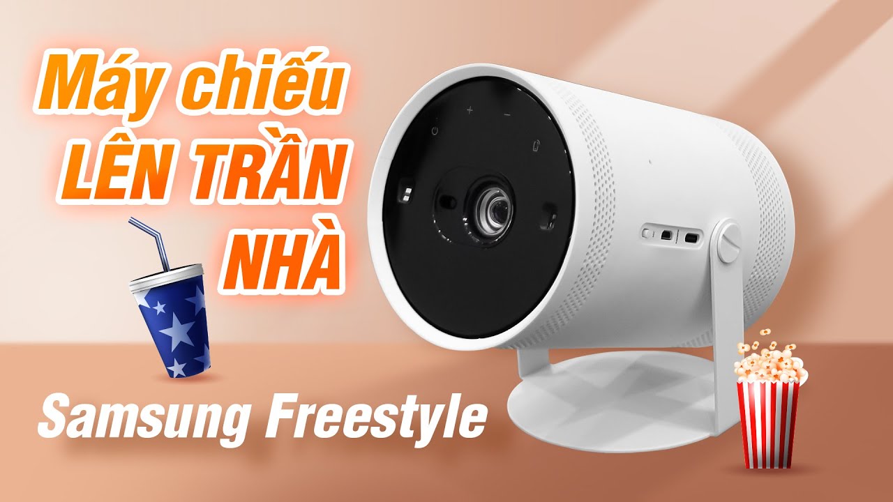 Chiếu máy chiếu lên trần nhà nằm coi phim với bồ | Samsung Freestyle
