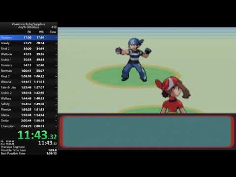 Pokemon Sapphire Any% Glitchless Speedrun in 1:58:51