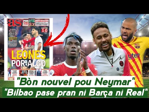 Dani Alves fache kont Barça | Pa gen Real san benzema? | Neymar pral tounen | Pogba back... news