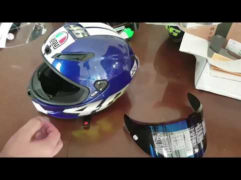 Change Agv Visor Iridium Blue For Corsa R and Pista GP