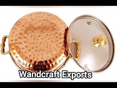 Wandcraft Exports Hammered Steel Copper Dal Food Serving Bucket Balti