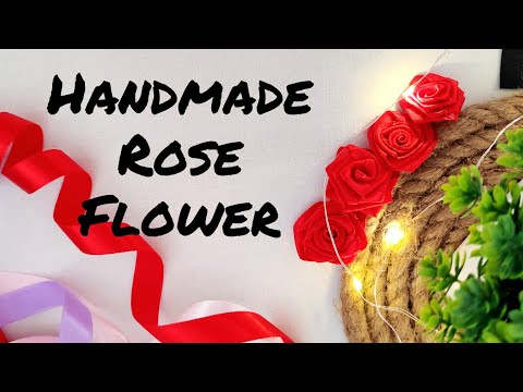 Simple Rose Flower Making | DIY Satin Ribbon Flower | Kashmira Art