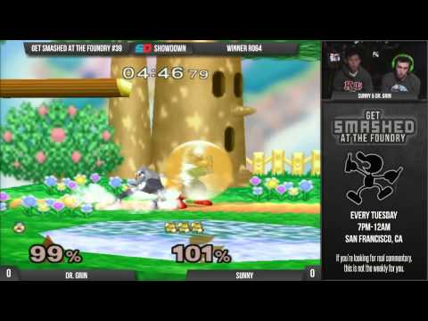 Get Smashed at the Foundry #39 - Winner Ro64: Dr. Grin (Sheik/Fox) vs Sunny (Fox)