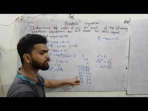 Determine the value of m 9x^2+mx+16=0 that will make the root equal