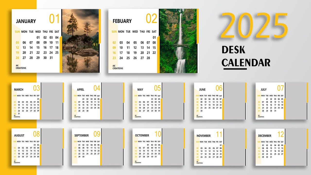 How To Make Calendar in photoshop //2025 Desk Calendar // #photoshop #trending