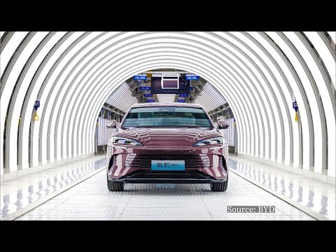 First mass-produced BYD Seal DM-i sedans rolled off production line in BYD's plant in Zhengzhou city