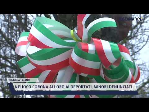 2022-02-04 POGGIO A CAIANO - A FUOCO CORONA ALLORO AI DEPORTATI, MINORI DENUNCIATI