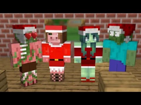 Monster School: Herobrine Dress Up As Santa Claus - Funny Minecraft Animation