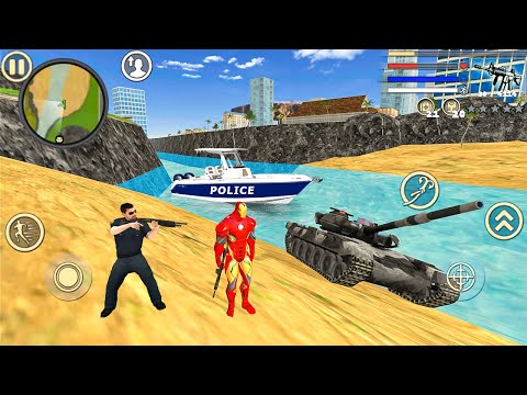 Iron Rope Hero Vice Town: Fun at NY City Beach - Android Gameplay #2