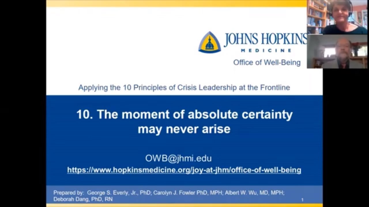 Applying the 10 Principles of Crisis Leadership at the Frontline: 10—The Absolute Certainty