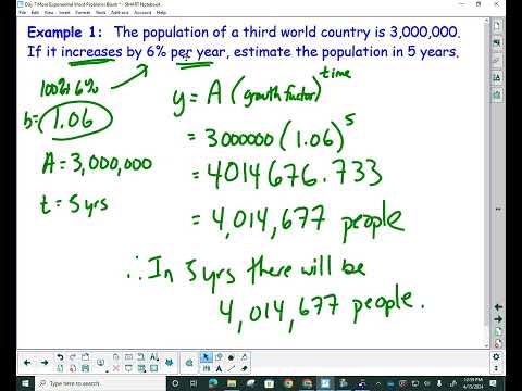 MCR3U Unit 4 Day 7 More Exp Word Problems