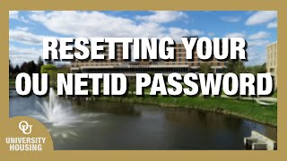 How to Reset Your OU NETID Password