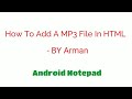 How to add : MP3 FILE IN HTML IN ANDROID
