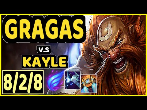 GRAGAS vs KAYLE - 8/2/8 KDA TOP GAMEPLAY - EUW Ranked GRANDMASTER