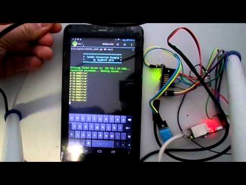 Arduino TelNet Server with Android QPython TelNet Client