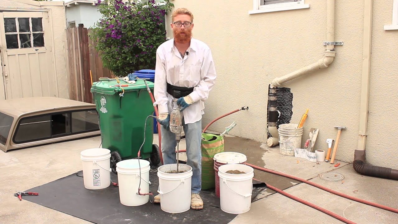 Mixing Portland Cement with accelerators in buckets