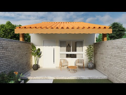 CASA PEQUENA E SIMPLES 5x10 |Plantas de casas 40m² modernas MORAR SOZINHO| Plano de casa pequeña