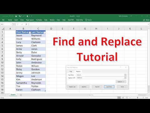 Excel 2016 - Find and Replace Tutorial