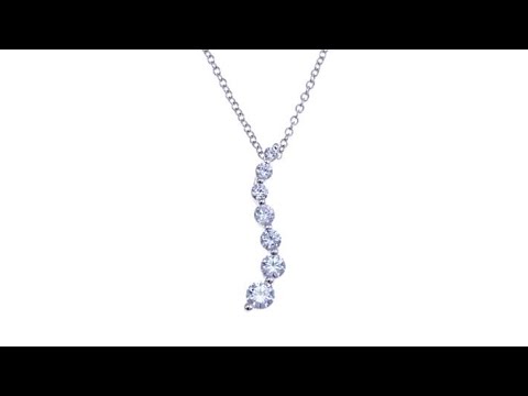 Absolute .75ctw CZ  Journey Pendant with 20" Chain