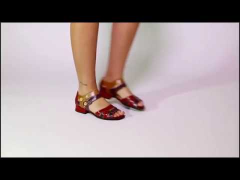 Sandália de couro multicolorida 5783