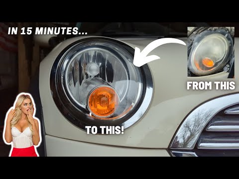 MINI (OR ANY CAR) HEADLIGHT RESTORATION IN 15 MINUTES | UNDER $15 | BONUS GRATIFYING WASH