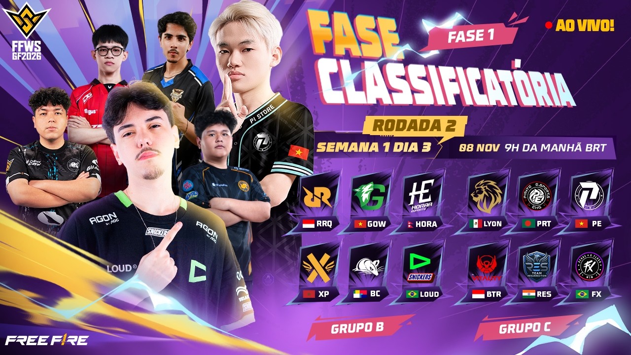 🔴 [PT-BR] FFWS GLOBAL FINALS 2026 - FASE CLASSIFICATÓRIA 1 | S1D3 - RODADA 2