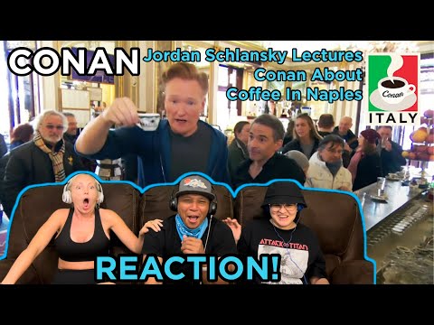 CONAN: Jordan Schlansky Lectures Conan About Coffee In Naples - Reaction!
