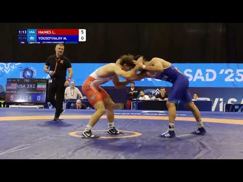 FS 79KG 1/8 Round | Levi Haines (Usa) Vs Mahdi Yousefihajivar (Iran) | U23 World Championship 2025