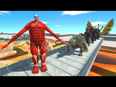 COLOSSAL TITAN LAVA DEATH RUN VS MONSTER - Animal Revolt Battle Simulator