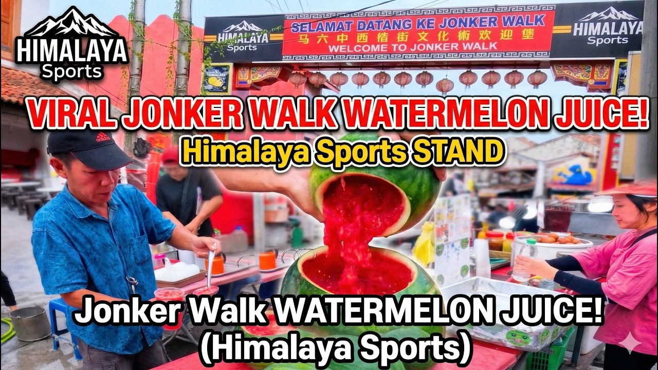 🇲🇾 Ultimate Melaka Street Food Tour 2026 | Jonker Walk Night Market -Unique natural watermelon juice