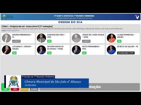 5ª SESSÃO DA 7ª REUNIÃO ORDINÁRIA