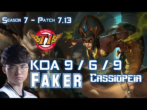 SKT T1 Faker CASSIOPEIA vs CORKI Mid - Patch 7.13 KR Ranked