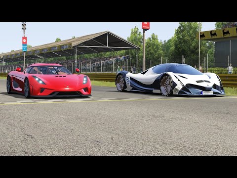 Koenigsegg Regera vs Devel Sixteen at Monza Full Course