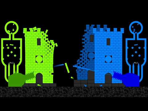 Castle Destruction, The War, Day 1 - Marble Race in Algodoo