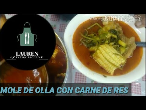 Como hacer MOLE de olla (Caldo de res)/comida mexicana/ cocinando con Lauren