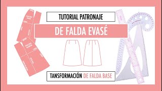 #1 Patronaje falda evasé — Transformación de falda base
