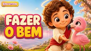Flaminguinho da Bondade 🦩 Música Infantil Cristã sobre Gentileza | Bibliatoon