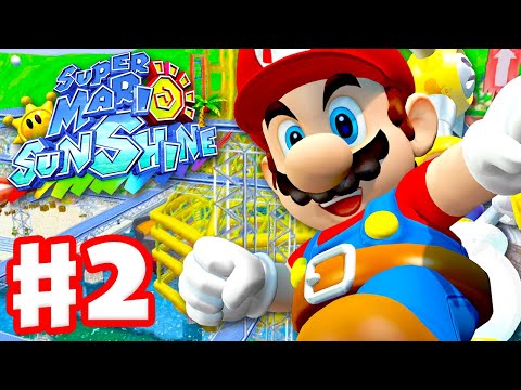 Super Mario Sunshine - Gameplay Walkthrough Part 2 - Ricco Harbor 100%! (Super Mario 3D All Stars)