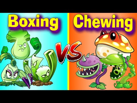 Boxing vs Chewing Plants Team vs Team - PVZ 2 Gameplay