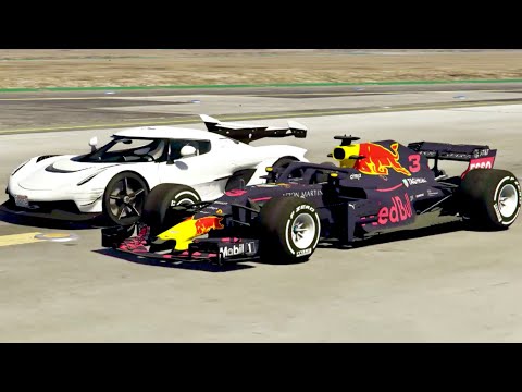 Koenigsegg Jesko vs Red Bull F1 2018 - Drag Race