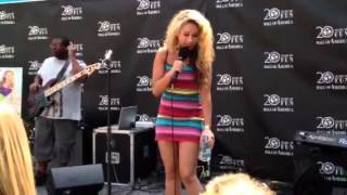 Haley Reinhart taking the stage at Mall of America on 5/27/12