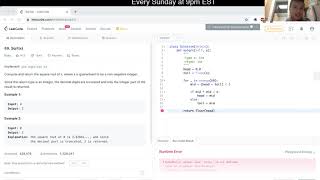 YouTube video '69. Sqrt(x) (Leetcode Easy)'