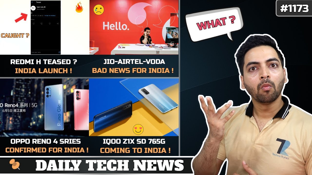Redmi H India Launch Confirmed?,Jio Airtel Voda Bad News,IQOO Z1x India,Reno 4 India Launch,Redmi 9