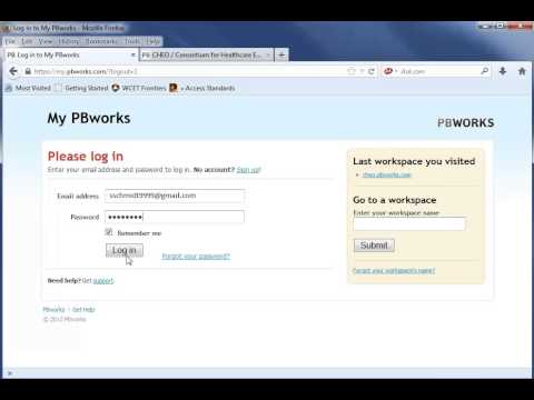 Creating a PBWorks Password and Updating Profile