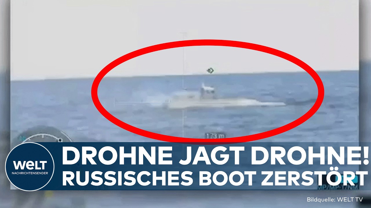 SCHWARZES MEER: Ukraine meldet erstmals Drohnen-Duell auf See! – Russisches Boot zerstört