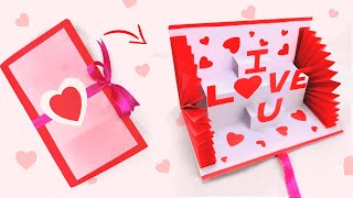 Easy DIY 3D Heart Pop up Card | DIY Valentines Day Card | Handmade Valentine’s Day Gift Idea
