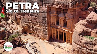 Petra - Walking the Siq to the Treasury - 4K with Captions - March 2022