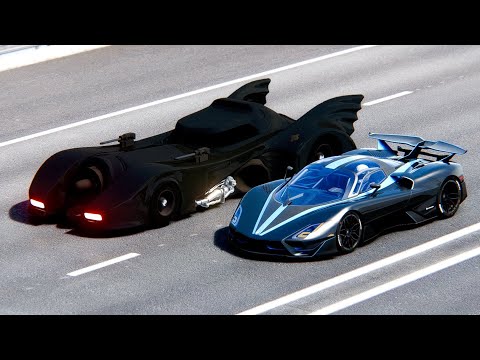 2022 SSC Tuatara Aggressor vs Batmobile 1989 at Drag Race 20 KM
