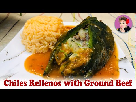 Chiles Rellenos with Ground Beef / Easy Recipe